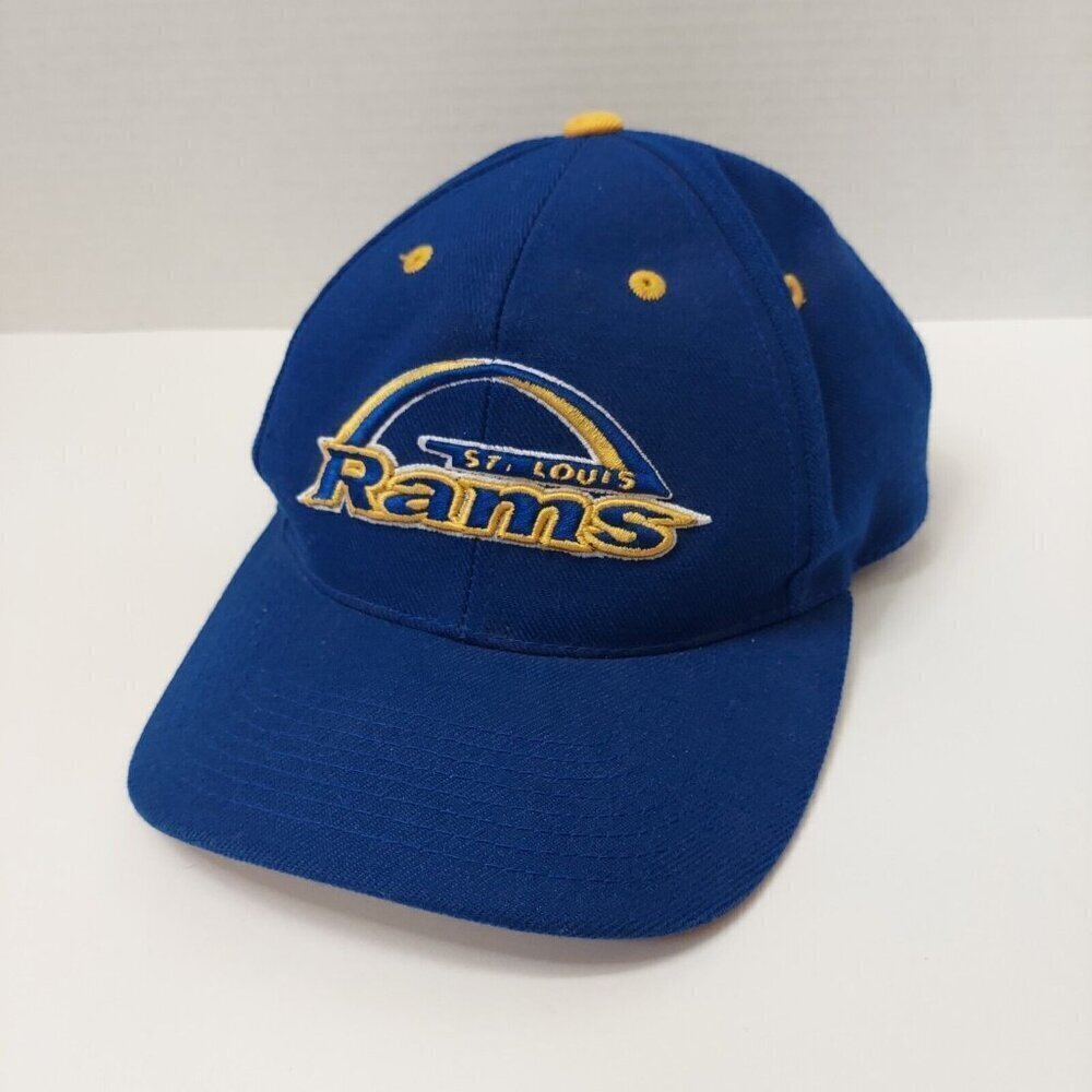 Puma Vintage 90s St Louis Rams NFL Adult Wool Snapback Hat Logo Blue Ball Cap